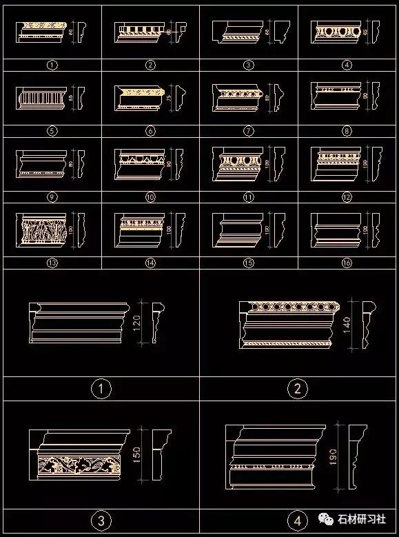 精华图集 | 石材cad装饰线条图集,快收藏起来吧