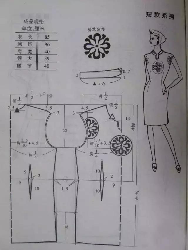 干货 旗袍裙的设计与裁剪图