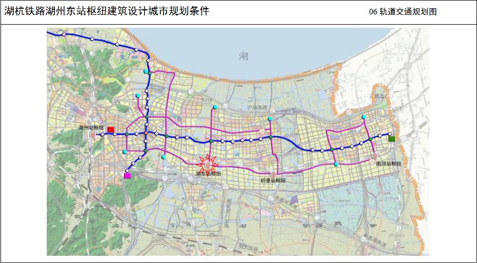 方案征集范围内规划预留1条中运量轨道线路,联系湖州中心城区,吴兴区