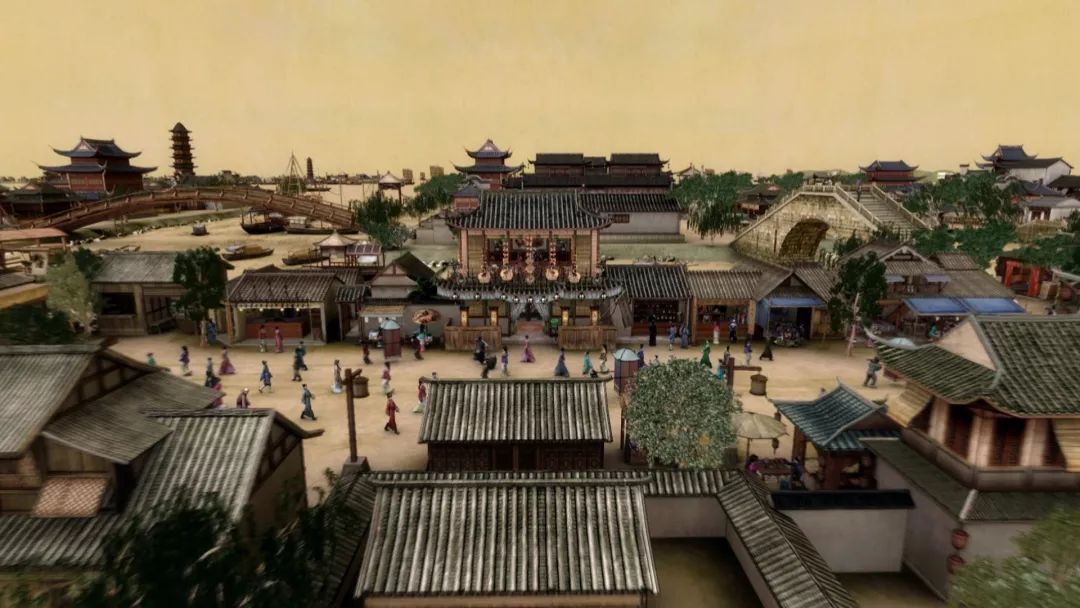上海青浦博物馆复原了宋代青龙镇的一些街景.