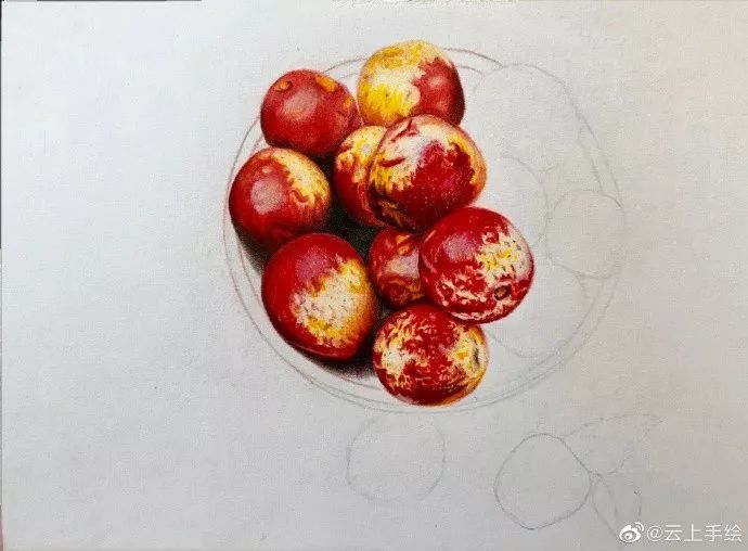 彩铅冬枣过程,好甜的样子!