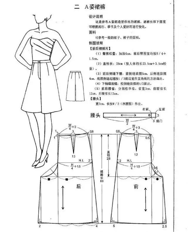 干货| 裙裤的设计与纸样(10款裙裤 4款短裤)