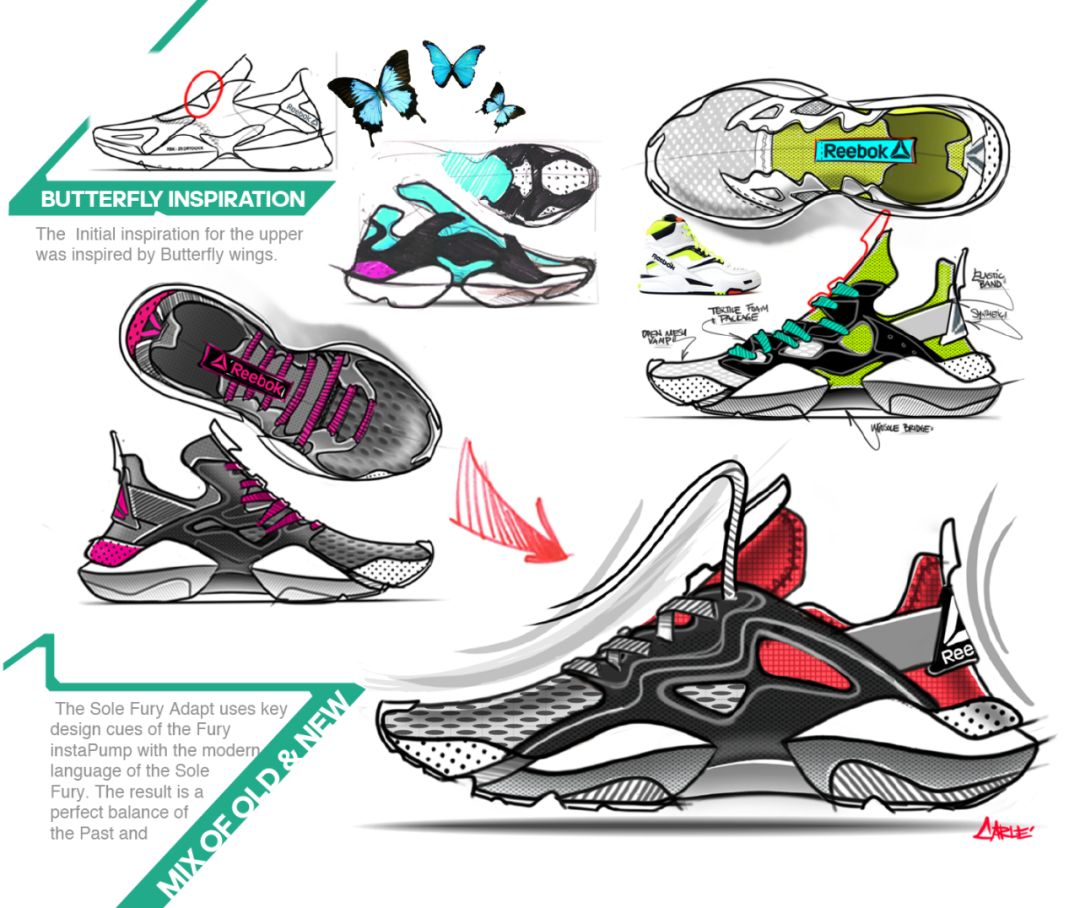 鞋设| reebok sole fury 跑鞋设计图