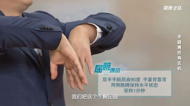 测试中如果您出现  手部3根半手指麻木,说明  存在患腕管综合征的高危