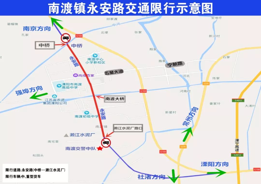 关于溧阳南渡镇这条路的交通管制的通告