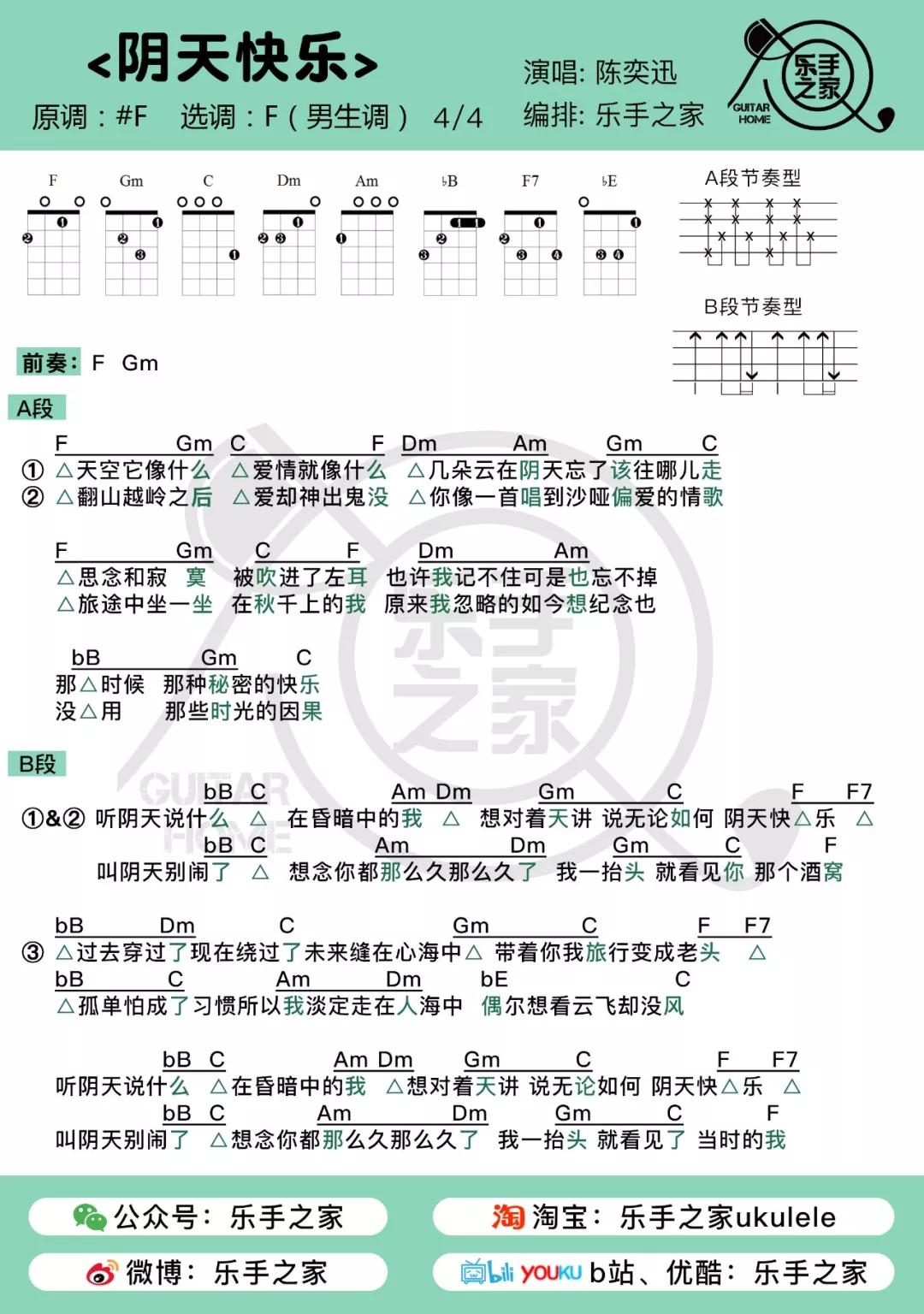 阴天快乐简谱陈奕迅_阴天快乐(2)