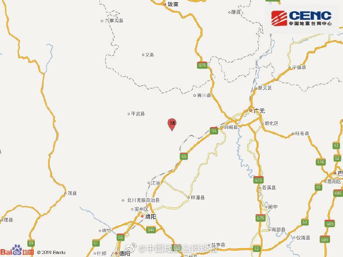 四川广元市青川县发生3.7级地震震源深度12千米