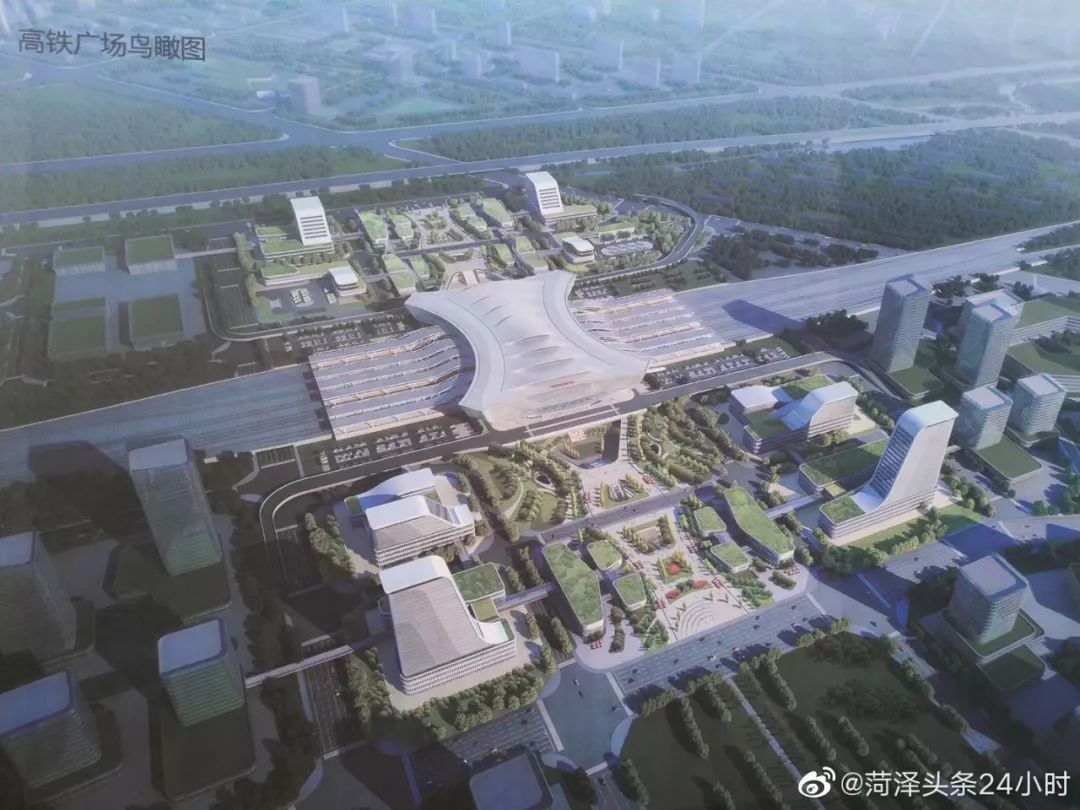 菏泽东站广场动工菏泽牡丹机场配套设施加紧建设中图