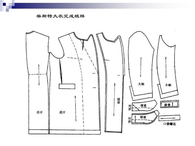 男装风衣纸样_风衣纸样图