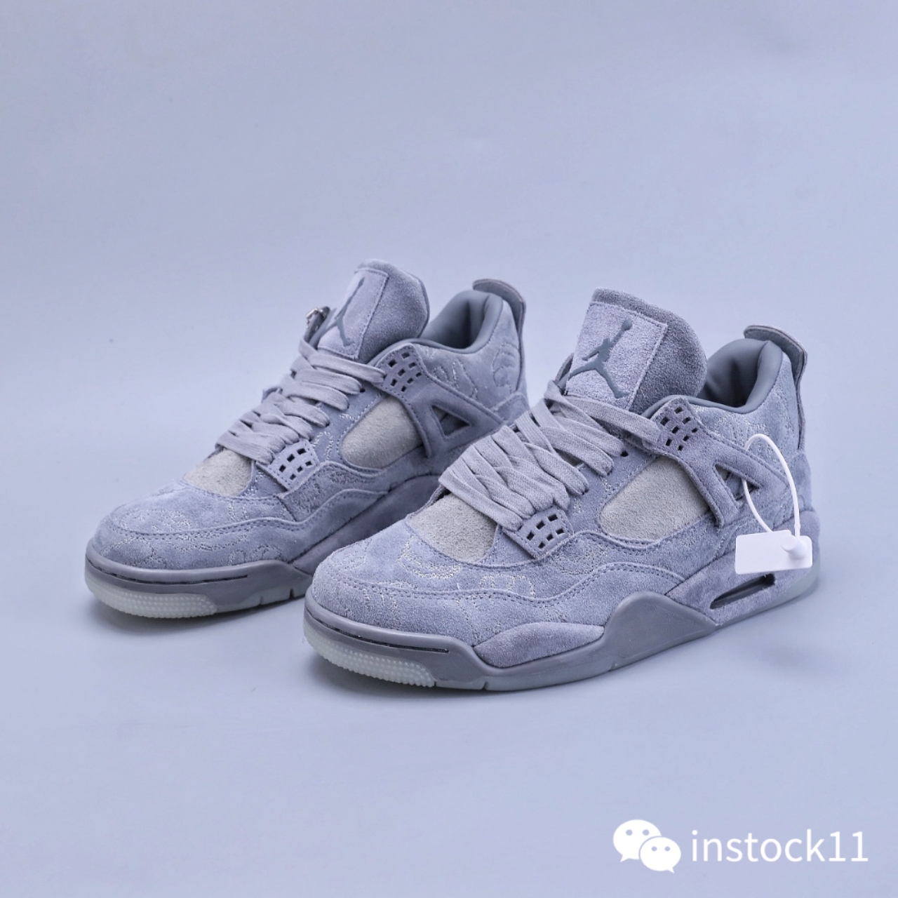 kaws x air jordan 4 "cool grey"aj4暴力熊联名乔4代,aj4联名kaws灰