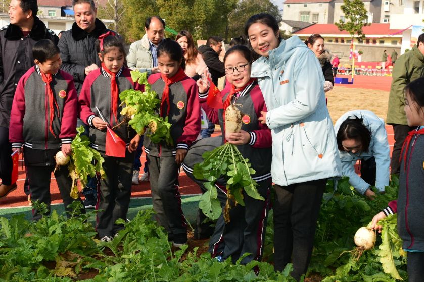 枝江市仙女镇横店小学秉承"播种希望 收获幸福"校训精神,将劳动教育,"