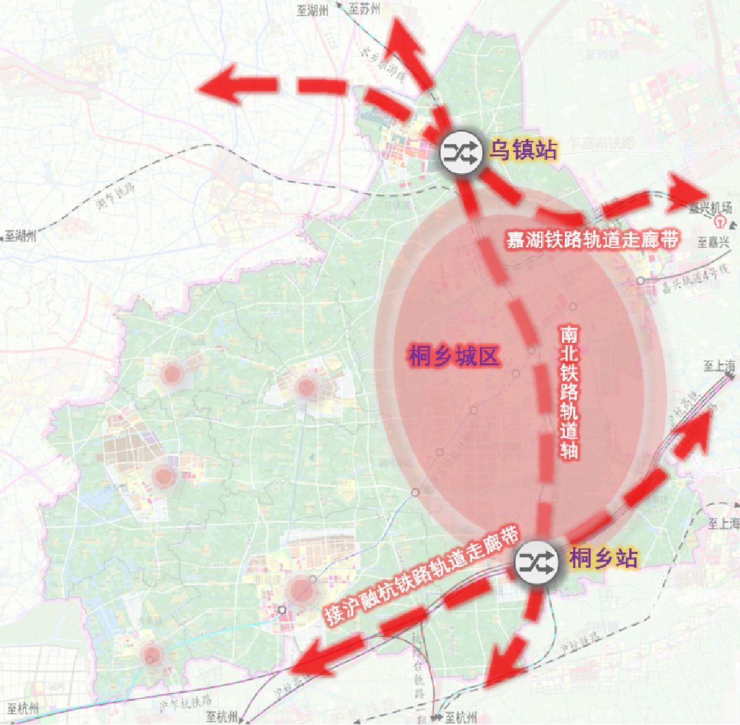 桐乡市铁路轨道网布局规划图"三横三纵"高速公路网在既有高速公路