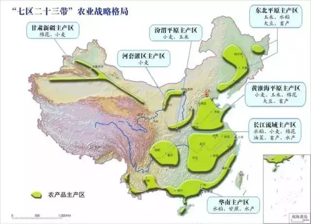 中国农业大地图:玉米,小麦,水稻,花生,大豆主产区一目