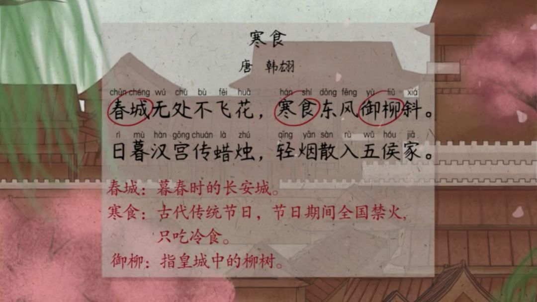 语文大师寒食唐韩翃