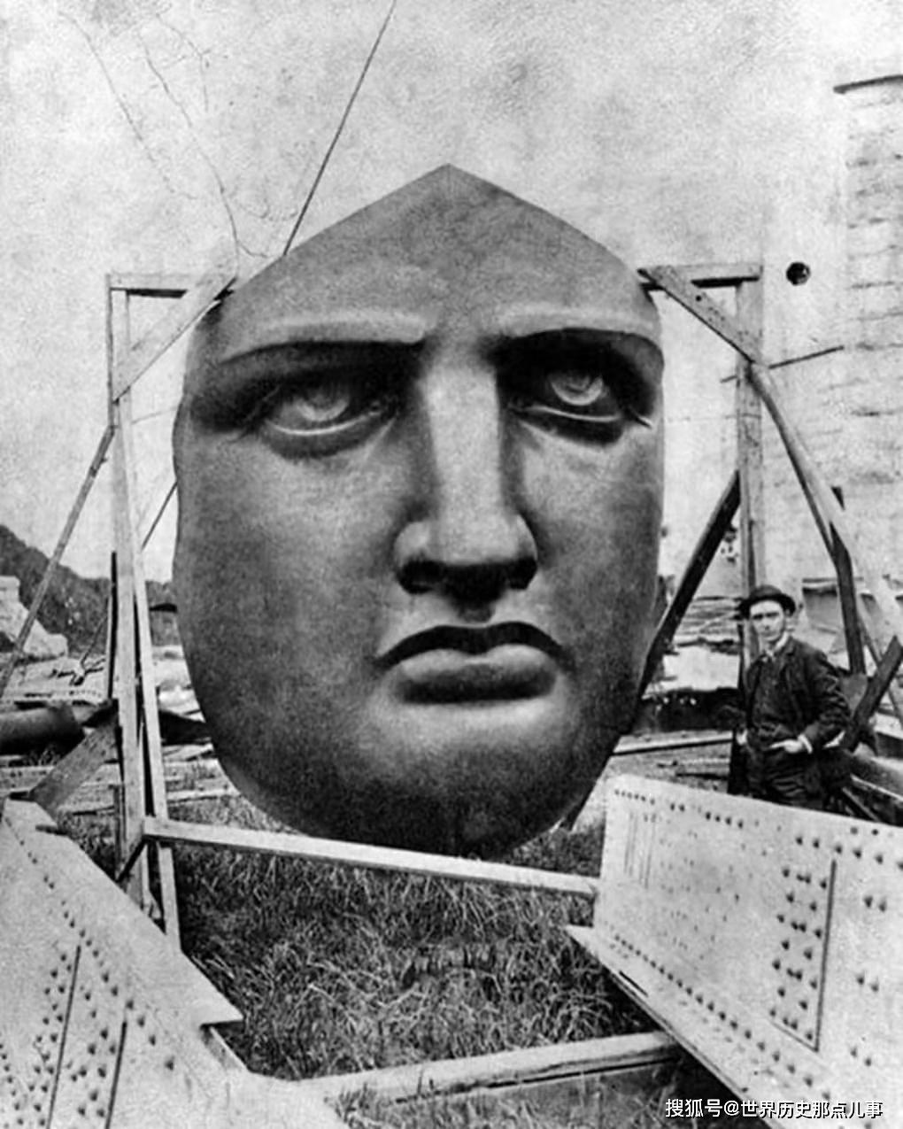 罕见的历史老照片 | 1880年,美国自由女神像的施工现场,原来是这样