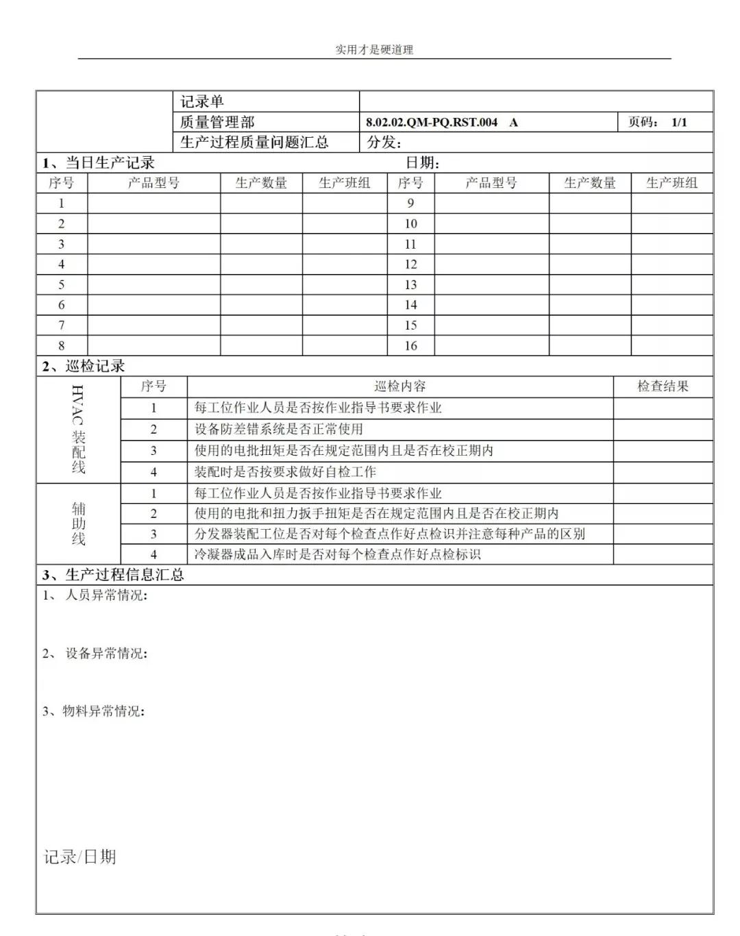 质量日报,周报,月报,年度报告模板范例.