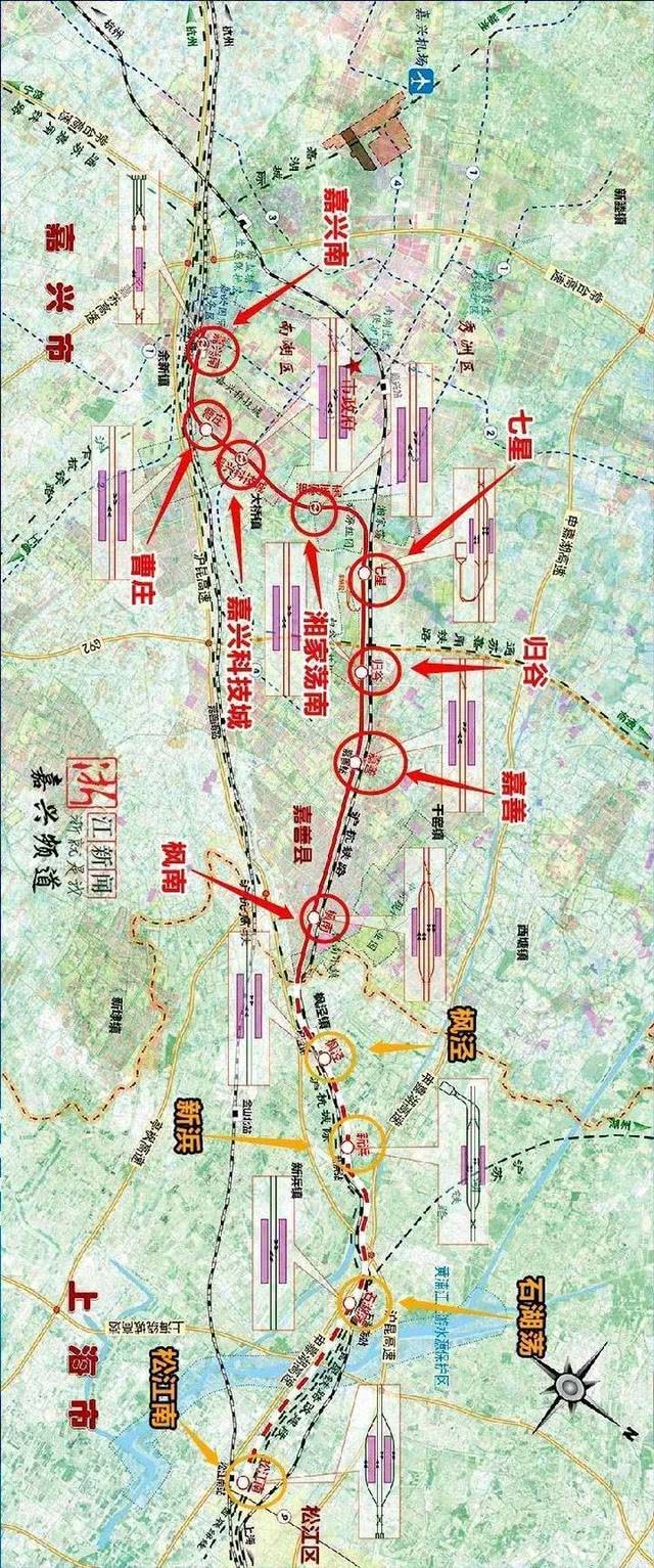 沪嘉城际铁路最新线路图