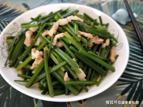 肉丝炒韭菜心