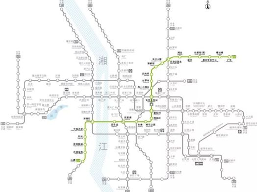 长沙地铁3号线线路示意图