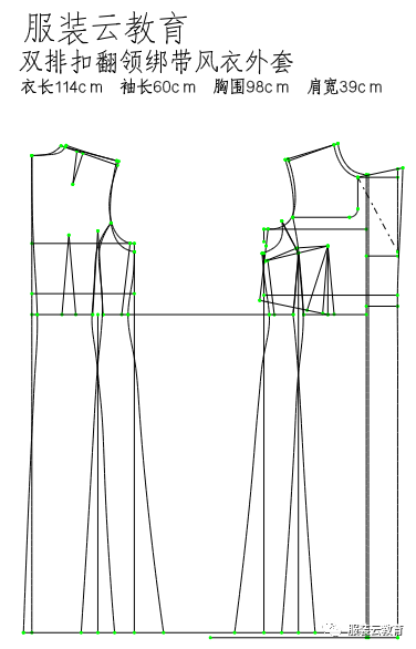 风衣制版结构图_女士风衣制版结构图
