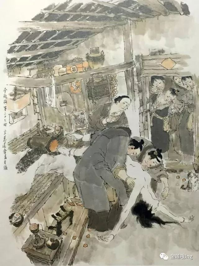 崇祯绣像《金瓶梅》插图原文未删节 第五回 捉