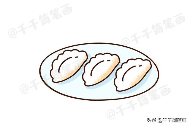 大年夜的饺子简笔画好吃的点心糖葫芦简笔画节日小习俗贴窗花简笔画