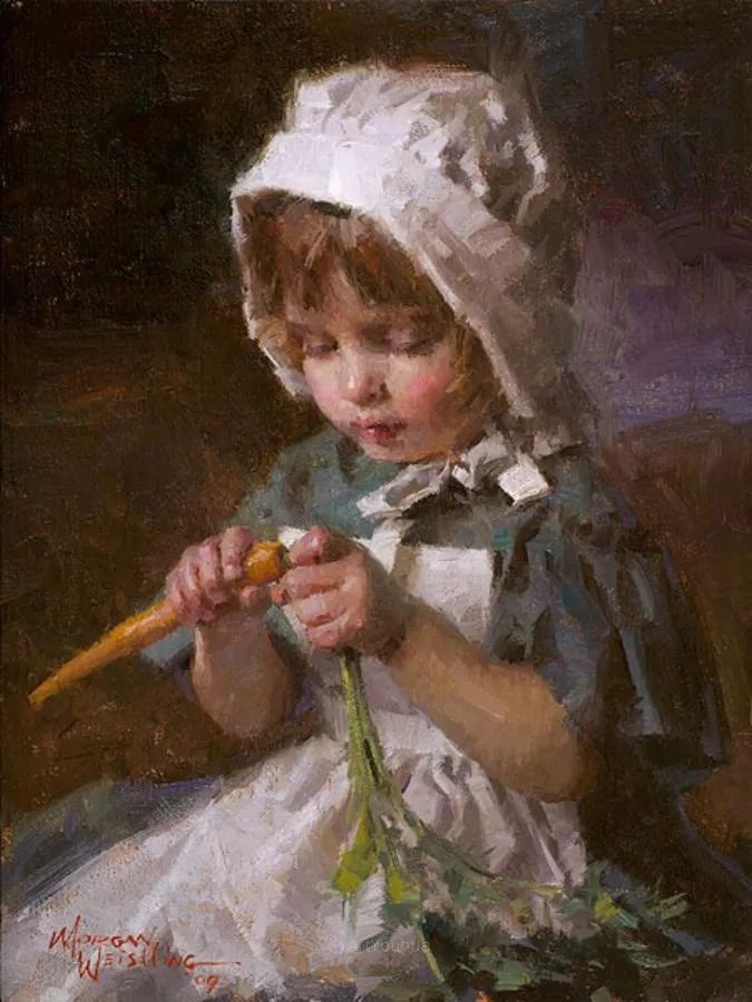 最平凡的幸福有爱的儿童油画美国画家摩根威斯特林作品欣赏