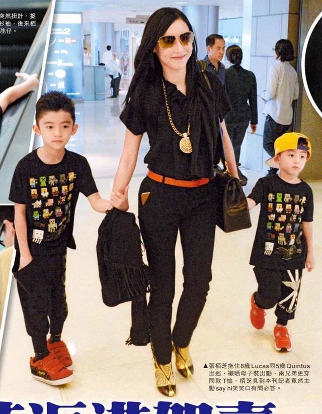 张柏芝元旦晒与儿子合照,老二超像谢霆锋,老三