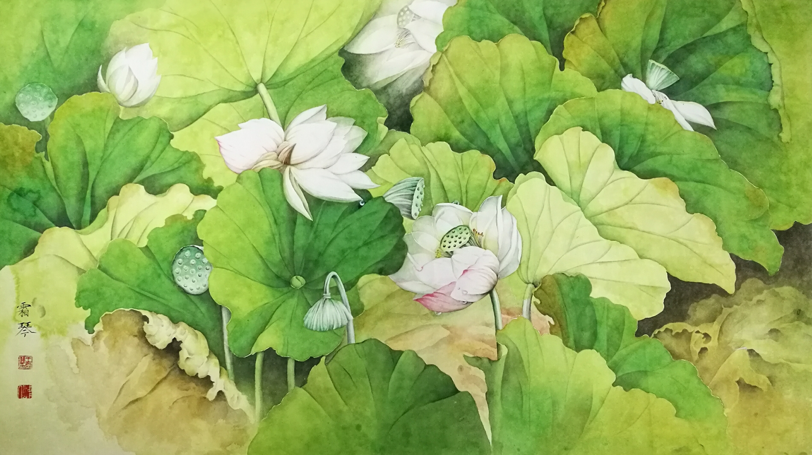 《雨后芙蕖自在香 120cm×68cm