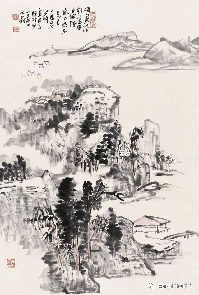 陆维钊十三幅山水作品画欣赏