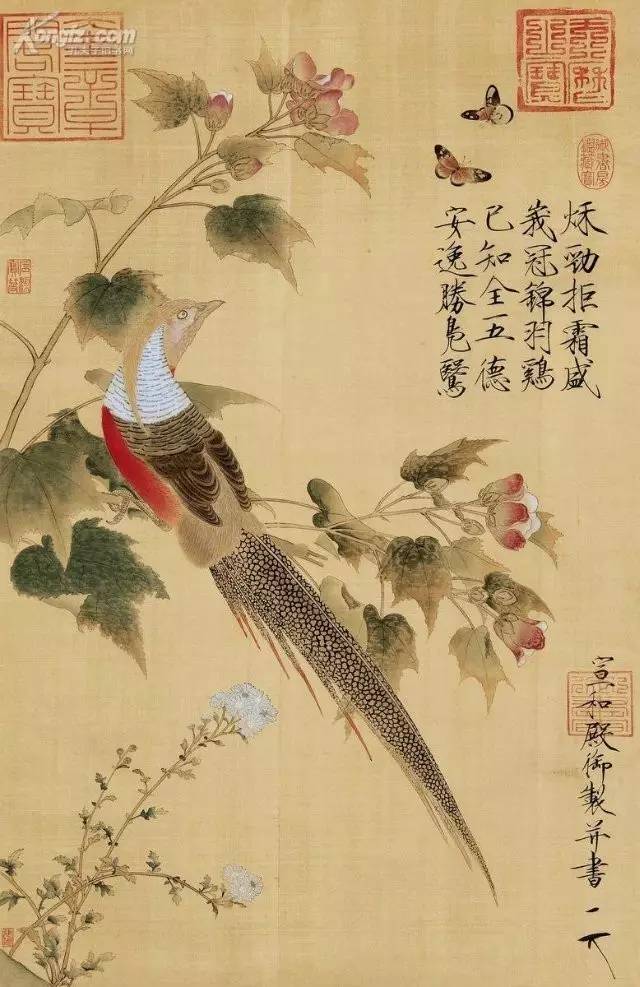 宋徽宗《芙蓉锦鸡图》