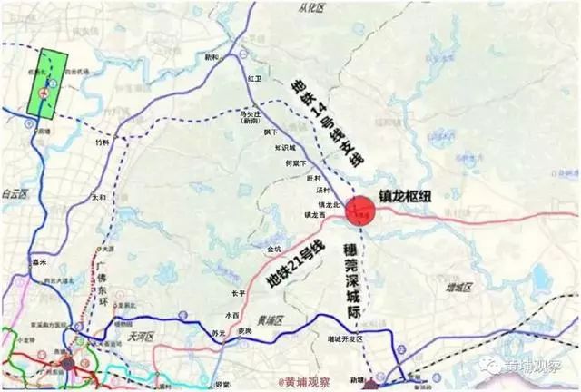 以及三条高速公路(已开通的广河高速,在建的花莞高速和永九快速路)