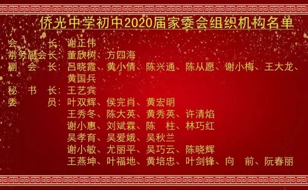 密切家校联系助力学生成才侨光中学举行初中2020届家长委员会成立仪式