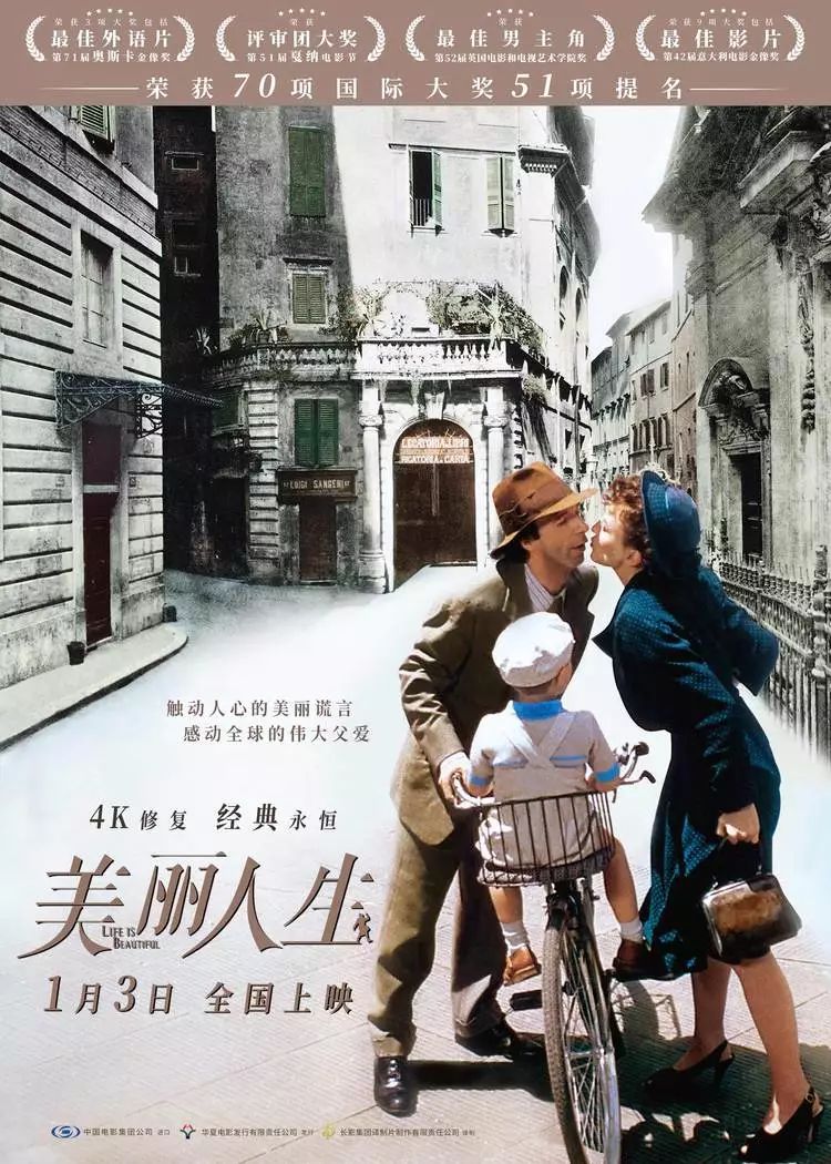 【正在热映】奥斯卡最佳外语片《美丽人生》4k修复版在内地上映!