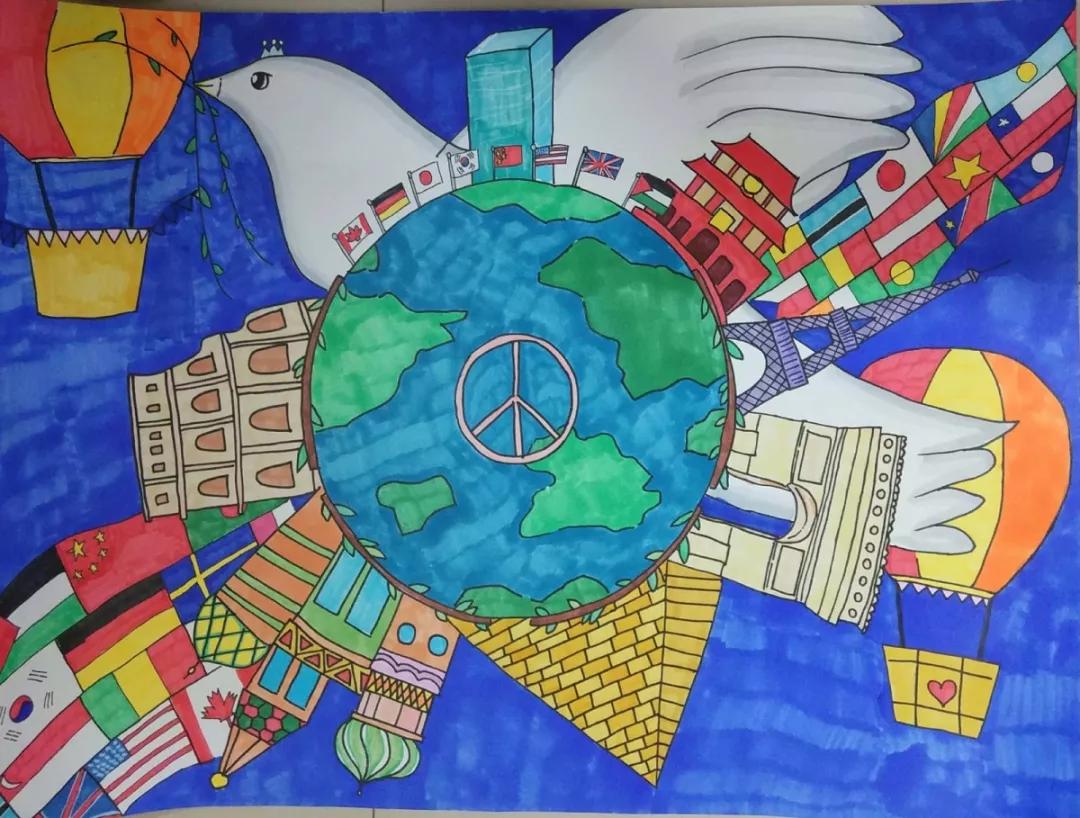 绘画海报活动,旨在引导孩子们表达心中的和平理想和美好心愿,树立公益