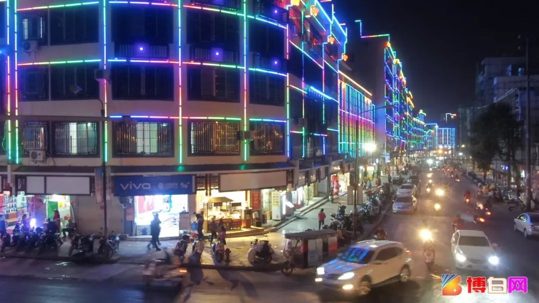 夜景美到爆!博白文化路,大街,新兴街竟然变成这样了!