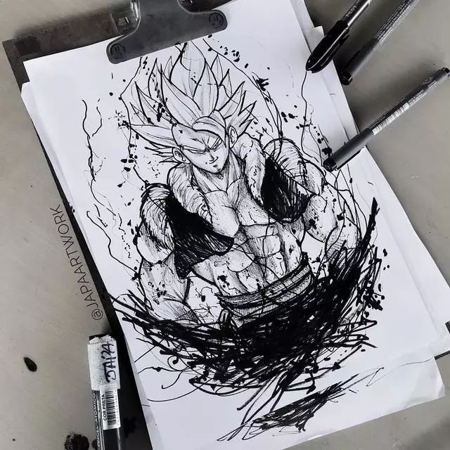 动漫风纹身手稿 原来纹身师才是大佬 画的气场十足