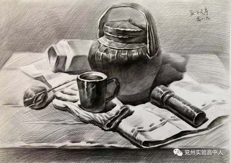 兖州实验高中2019年艺术节高一美术作品展