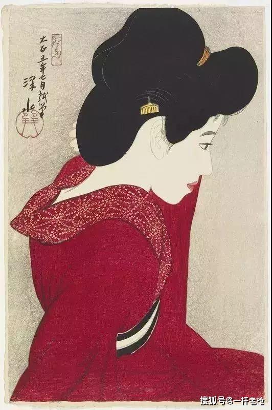 浮世绘大师伊东深水笔下的日本女人,独具风情