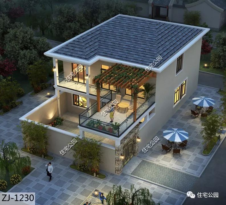 欧式住宅与小院的完美结合 开放式客餐区域 大院停车位 观景露台 独特