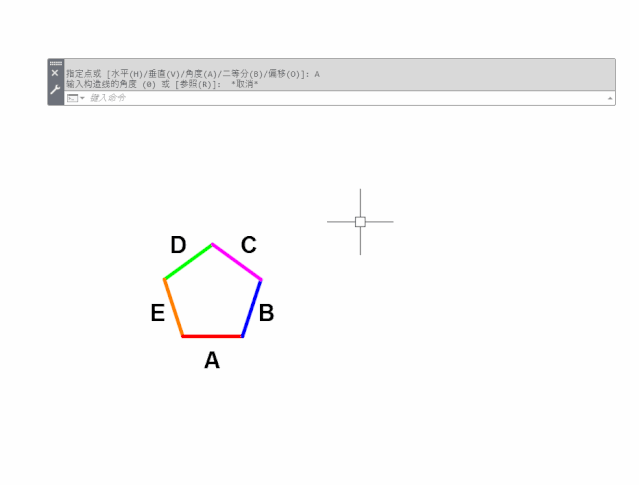 gif演示: 构造线命令【xl】快速绘制出平行线