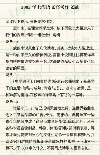 清朝经济总量排名高考作文题目汇总