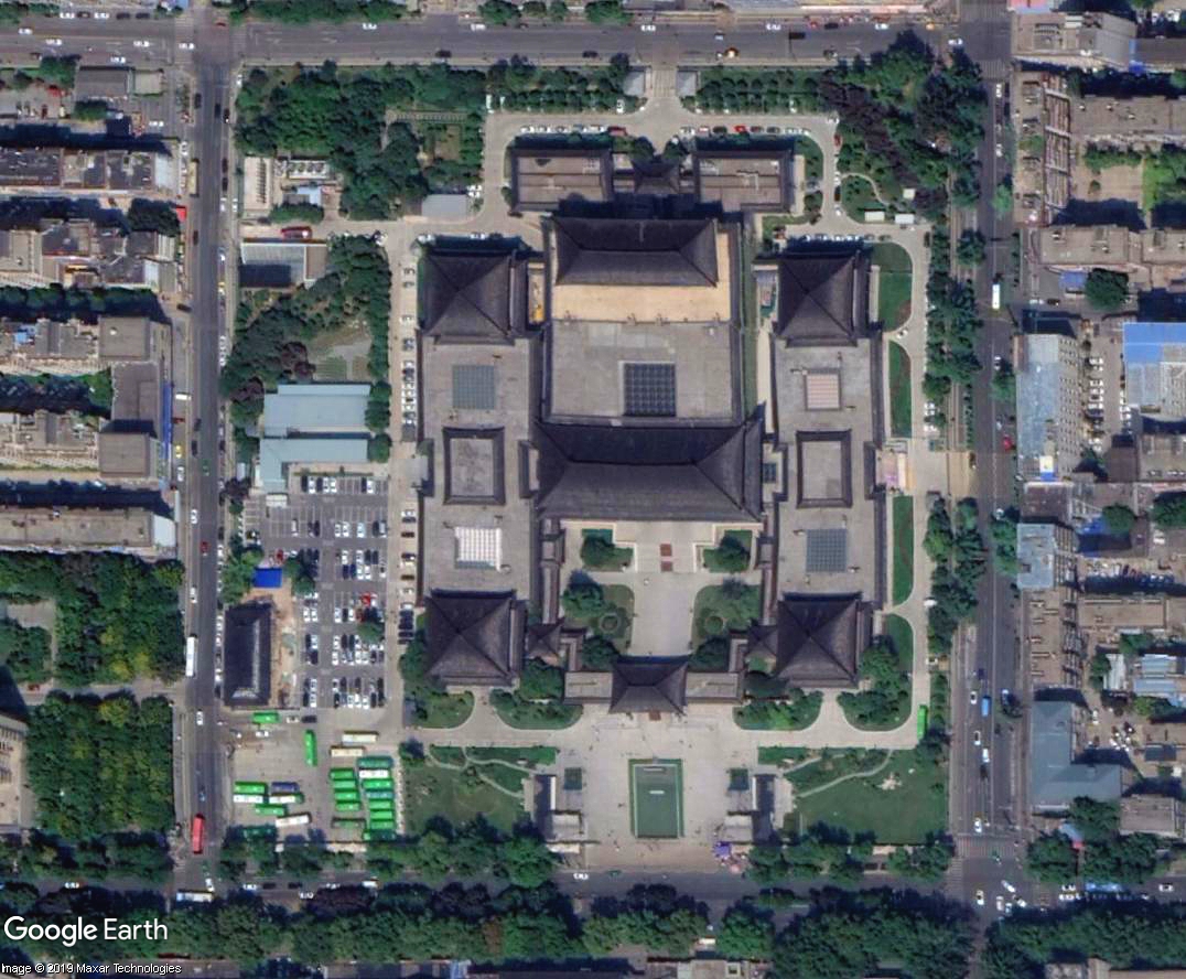 卫星鸟瞰中国四大博物馆,北京故宫面积最大,陕西博物馆藏品最多