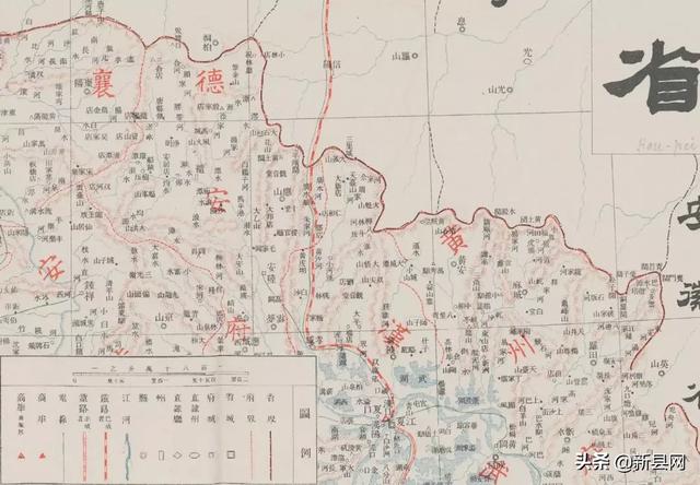 (清朝帝国时湖北省境内新县属地)民国初期,北部为河南省光山县,南部属