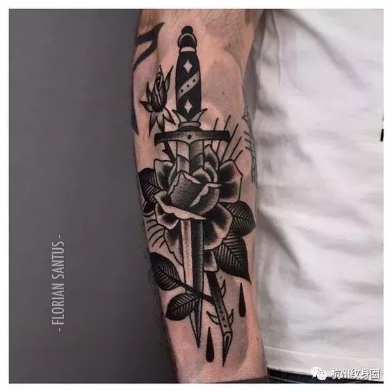 tattoo纹身素材黑玫瑰