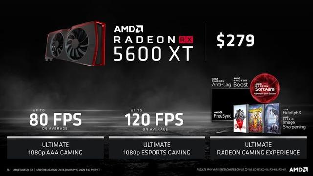 最后,amd 正式发布了 radeon rx 5600 xt 显卡,售价 279 美元,将于 1