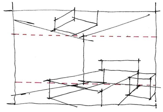 成角透视(两点透视)画法讲解,画家必学基础