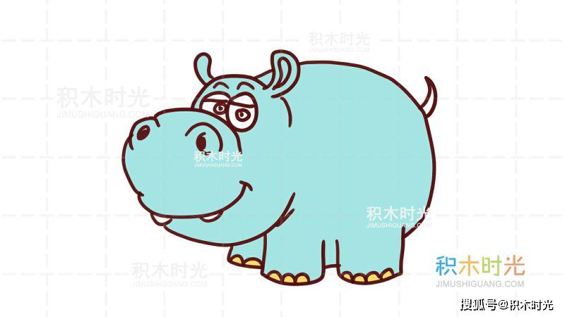河马简笔画教程画河马简笔画