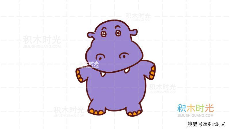 河马简笔画教程画河马简笔画