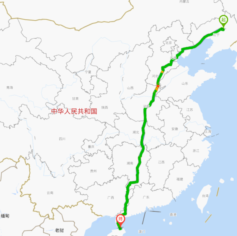 沈海高速公路(沈阳 - 海口),国家编号g15,原属同三高速公路的一部分